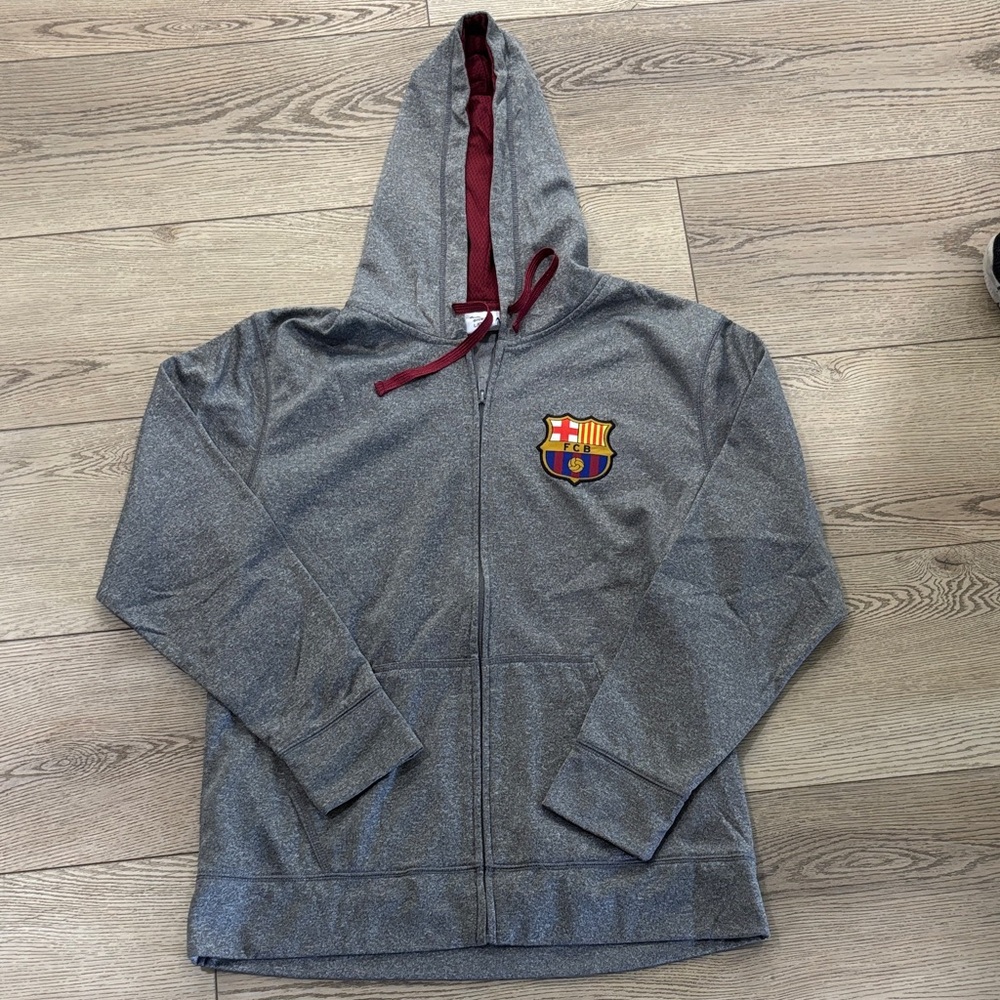 FC Barcelona zip up hoodie. Men's L. Excellent condition. Stylish and sharp!
